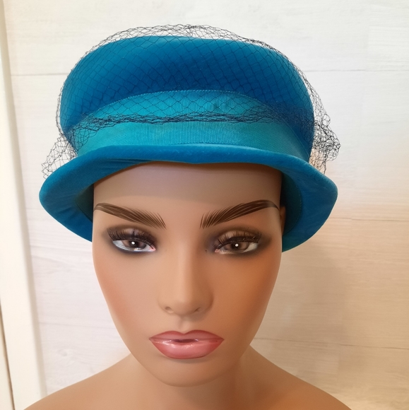 Union made vintage turquoise paisley hat - Picture 3 of 5